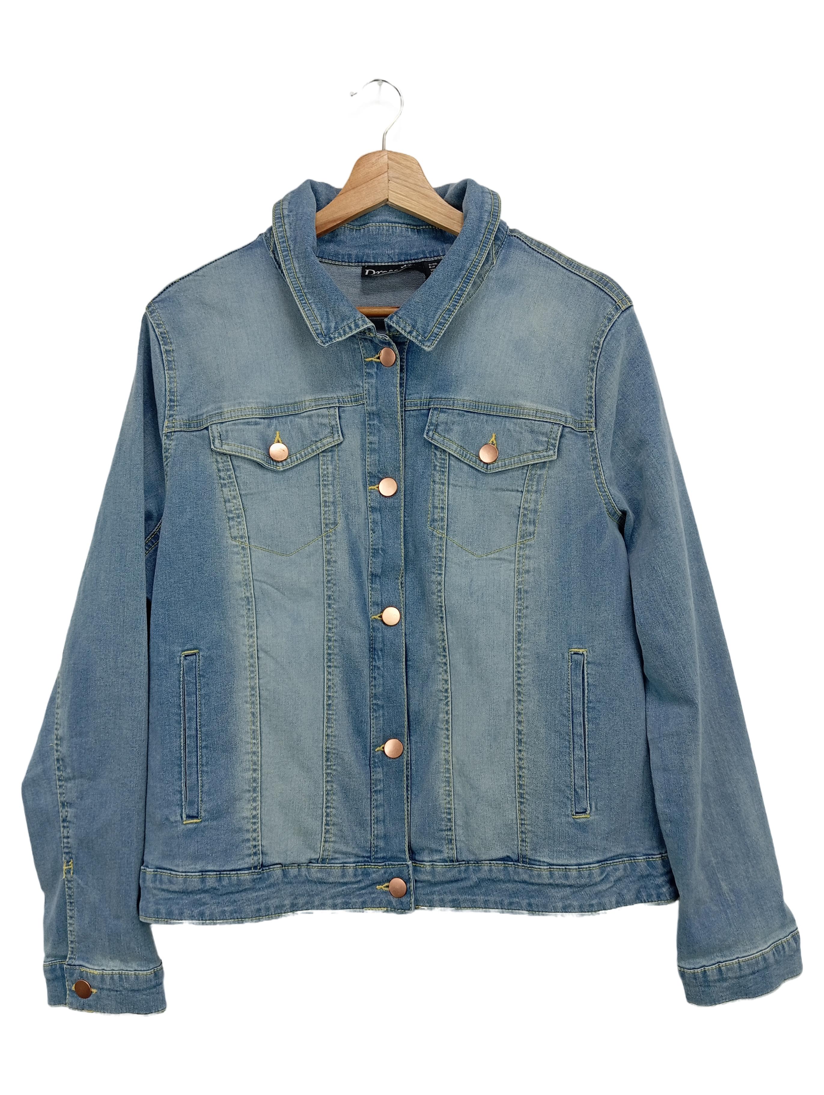 Original:  Jeansjacke Damen 44 Blau Knopfleiste