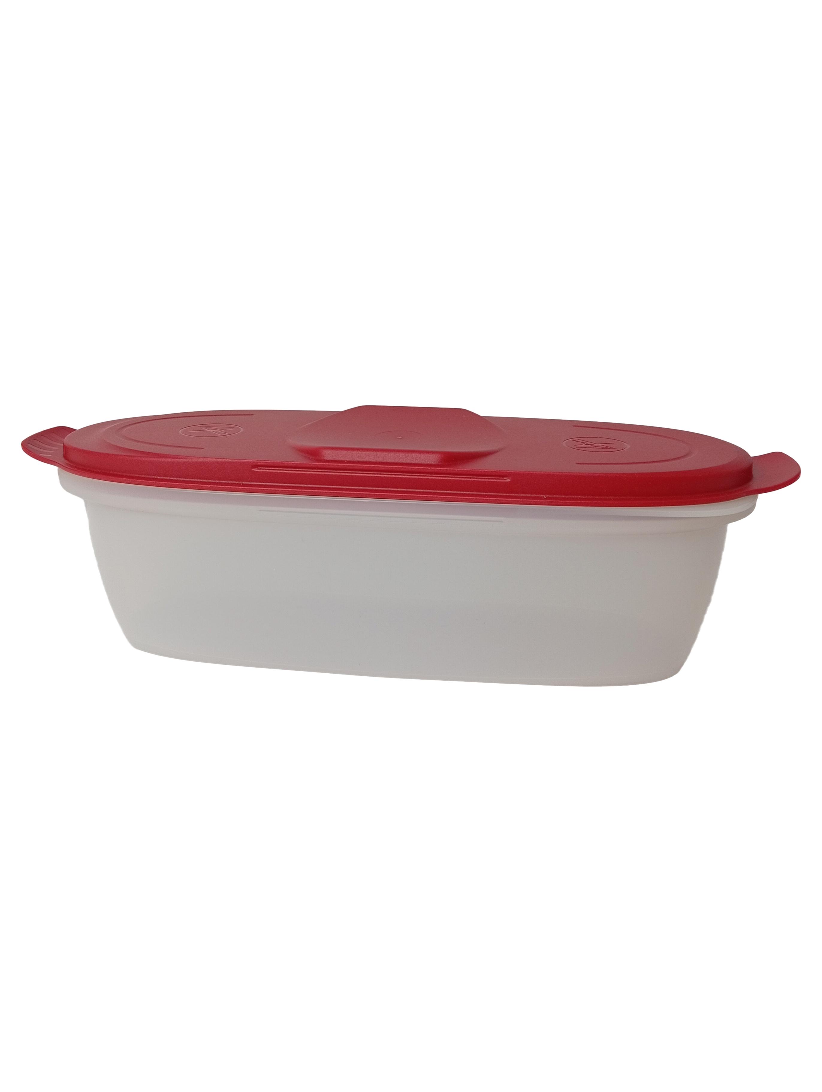 Transportbox Oval Dose Vorratsbehälter Weiß Rot Kunststoff Original: Transportbox Oval Dose Vorratsbehälter Weiß Rot Kunststoff