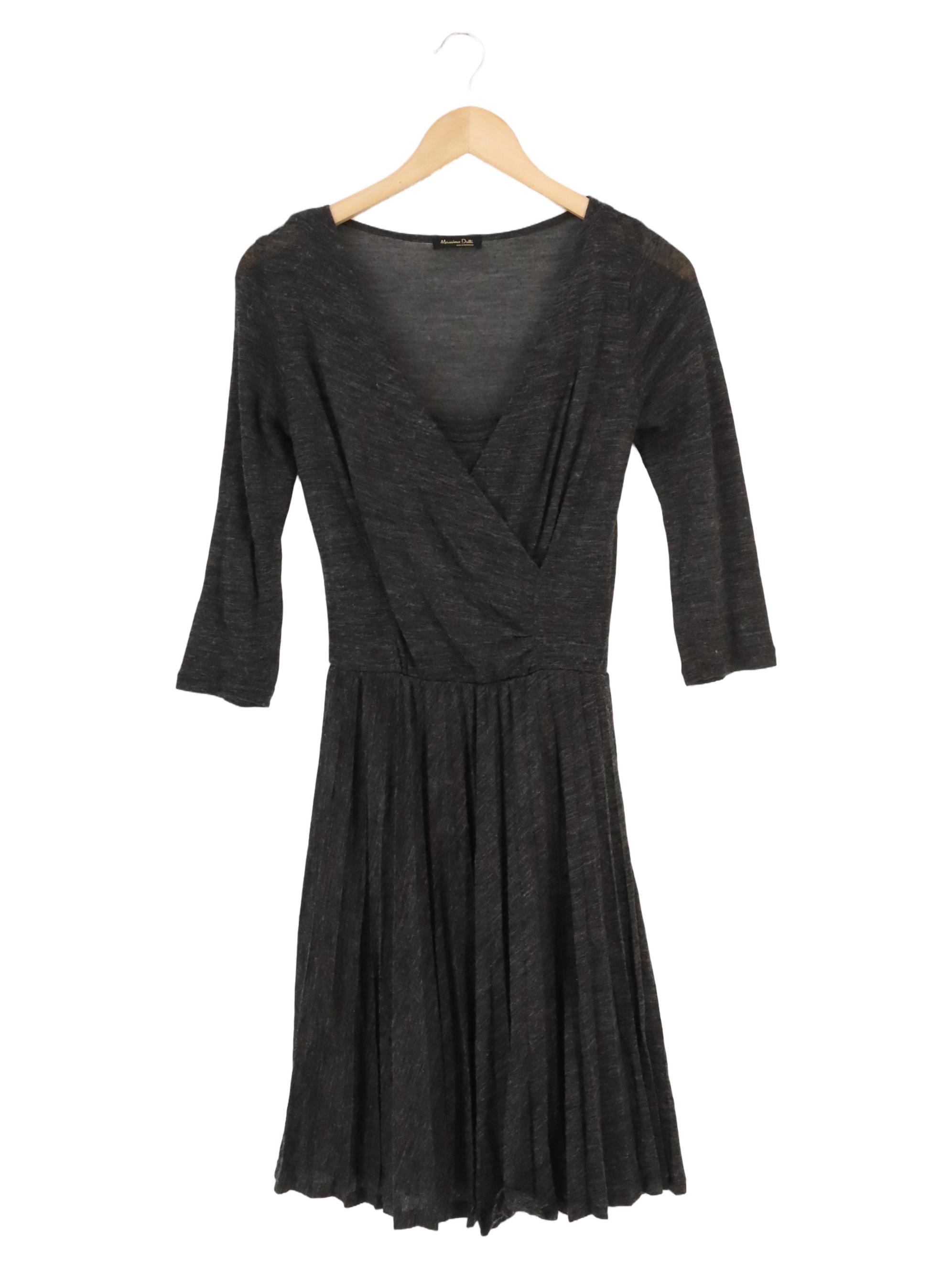 Original:  Strickkleid Grau S 36 Wickelkleid Elegant