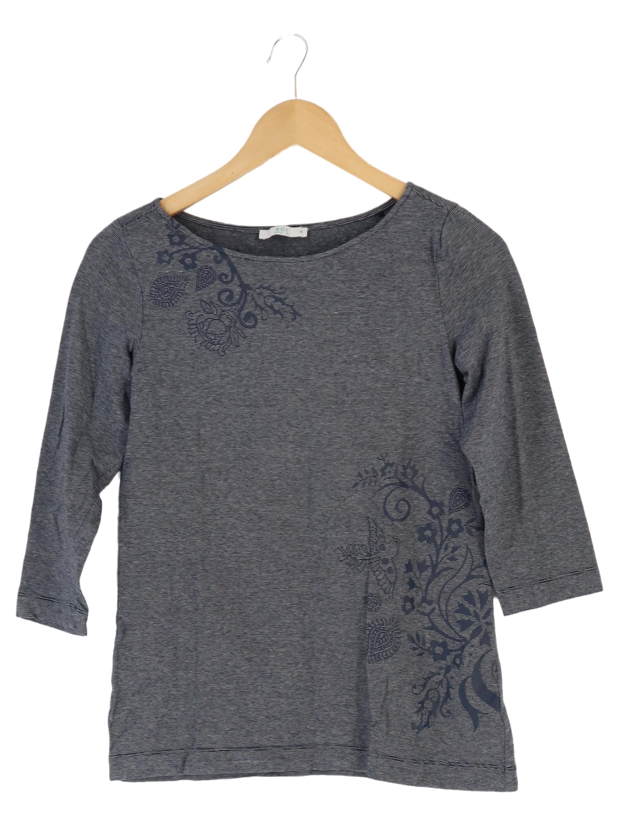 Original:  Langarmshirt Damen M Grau Blumenmuster