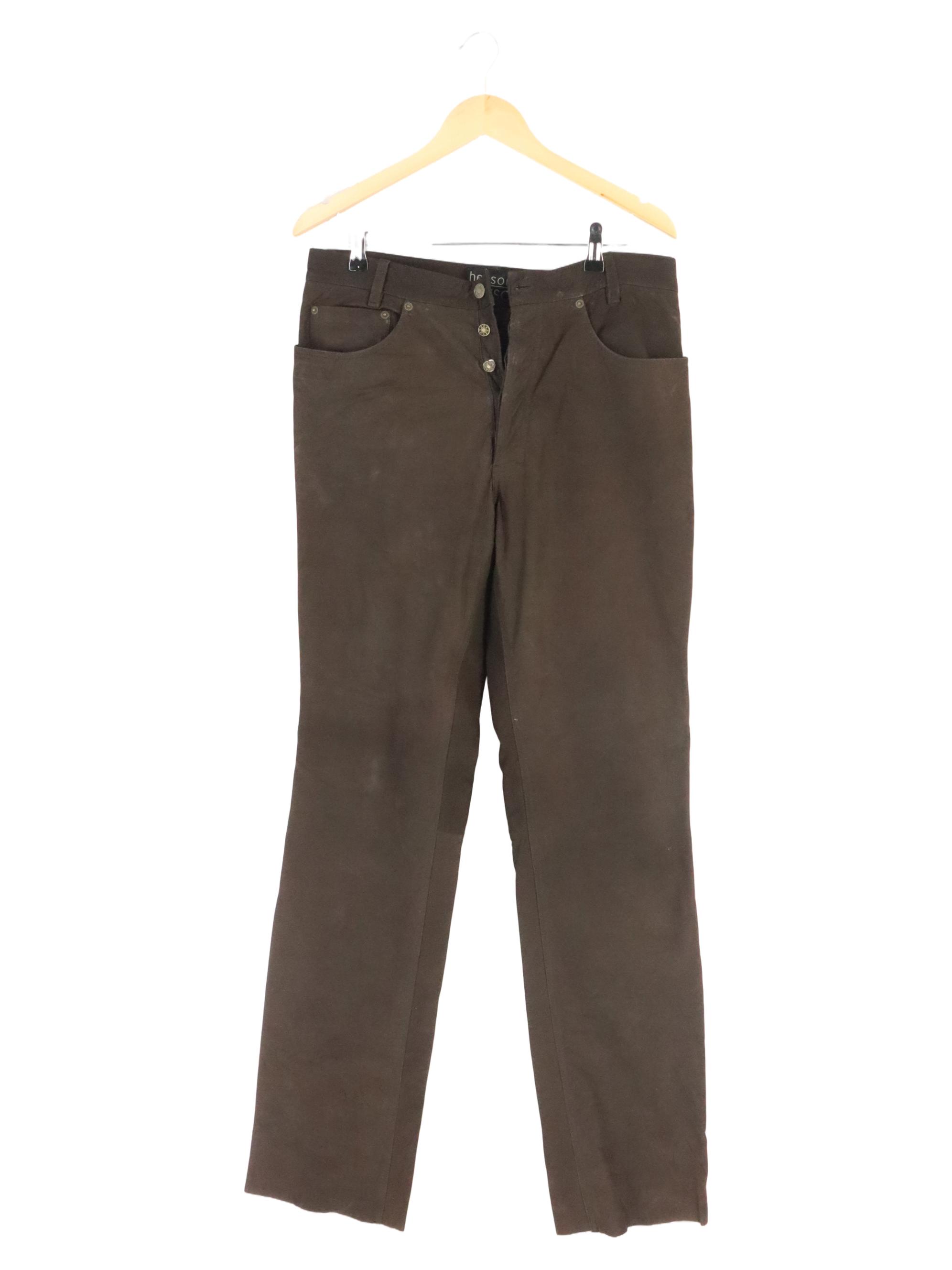 Herren Lederhose Gr. 34 Braun Klassisch Original: Herren Lederhose Gr. 34 Braun Klassisch