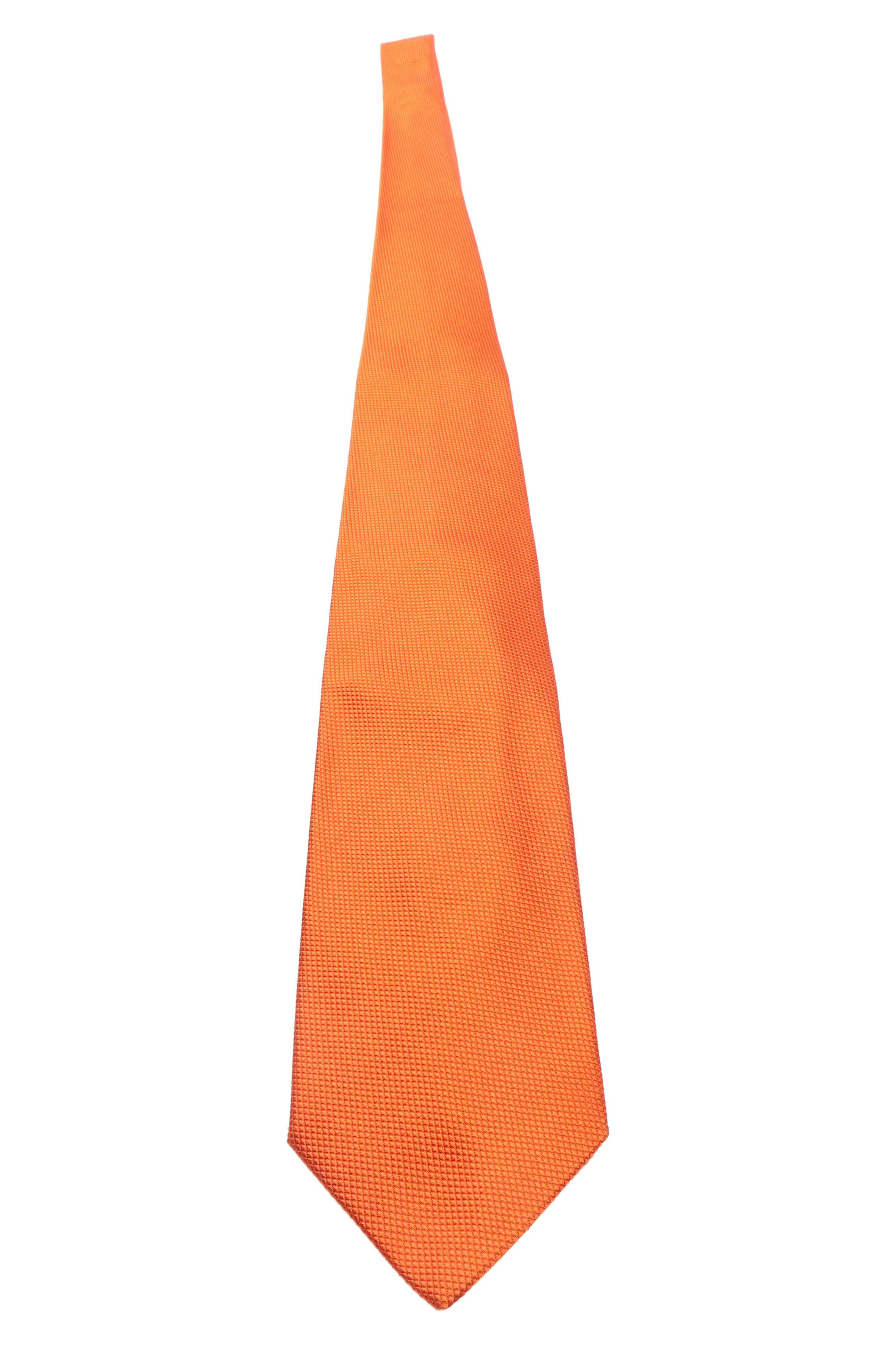 Original:  Herren Krawatte Seide Orange Uni Business