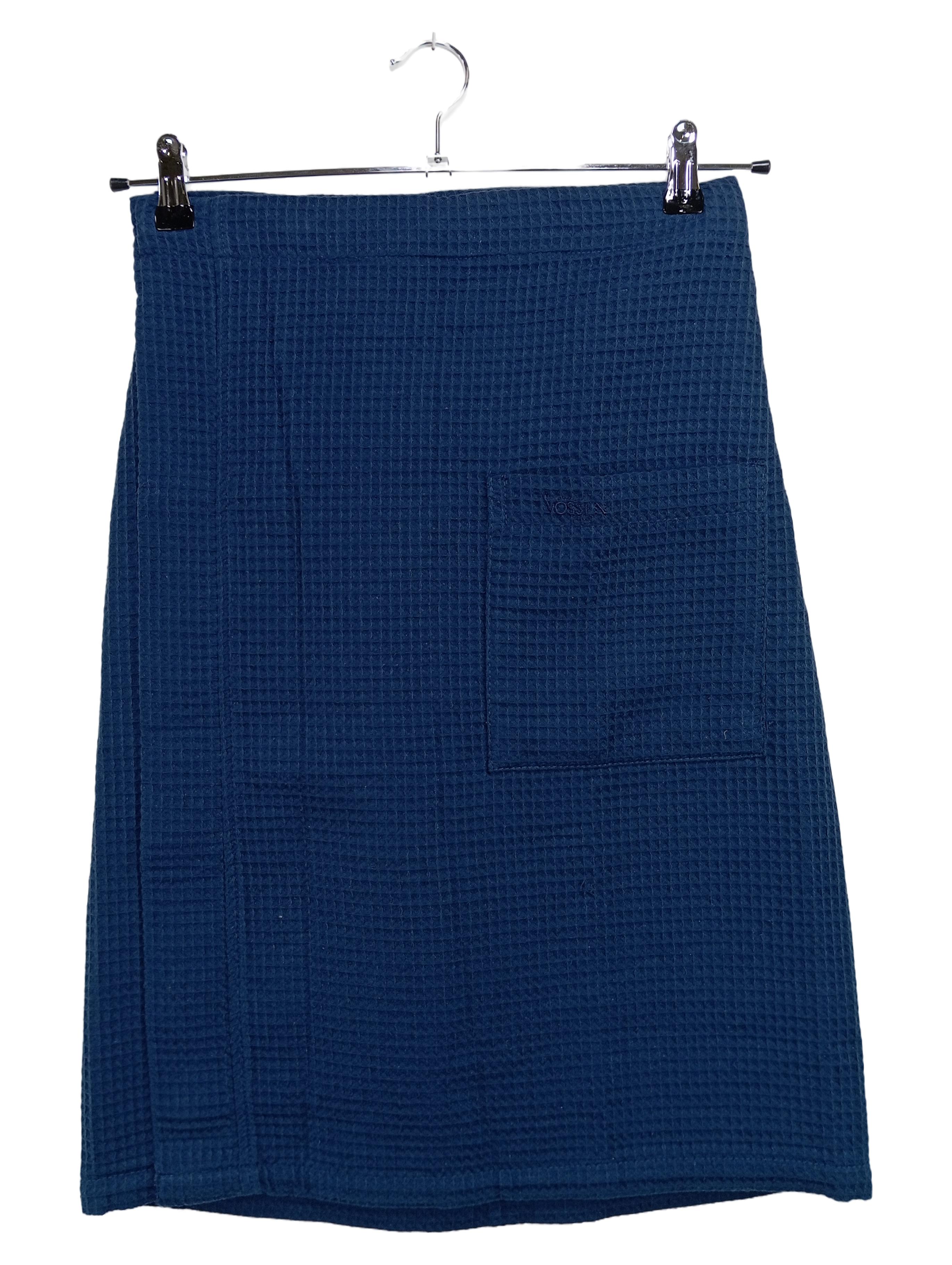 Original: Vossen Bademantel XS blau Damen Saunakilt Baumwolle Tasche
