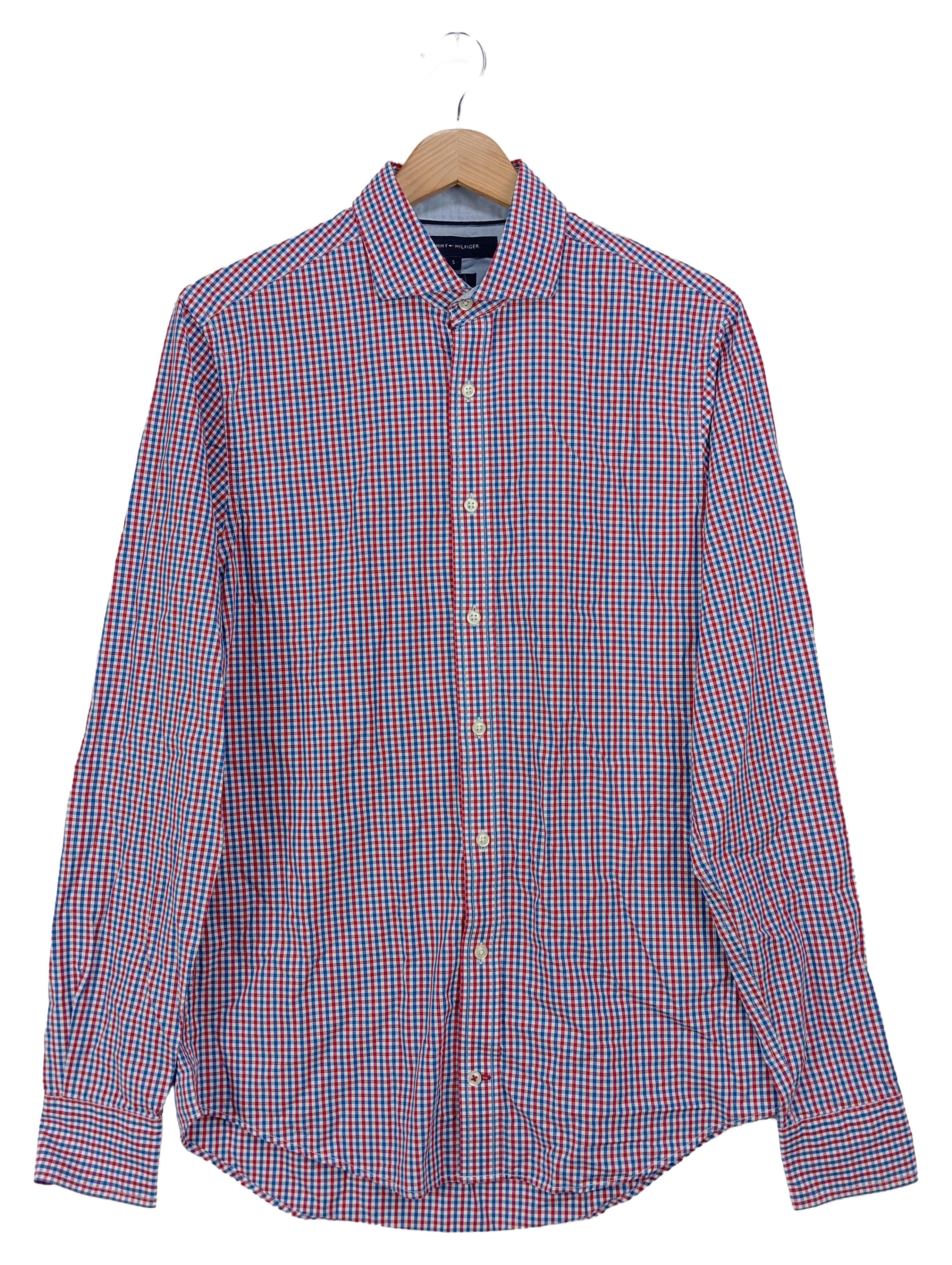 Original:  Business Hemd S Blau Rot Kariert Slim Fit