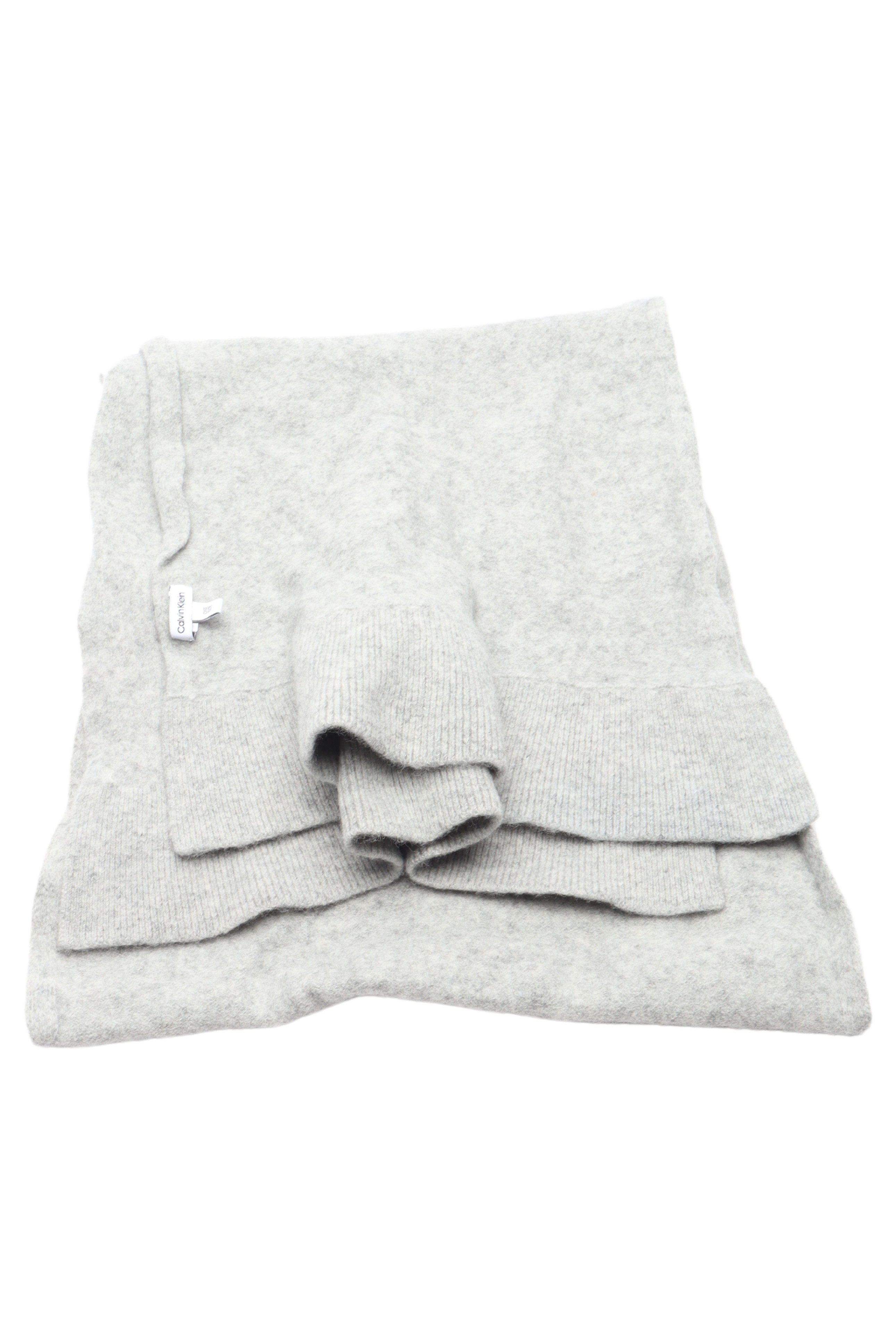 Officiel Calvin Klein Écharpe Femme Laine Gris Uni 150x39 cm