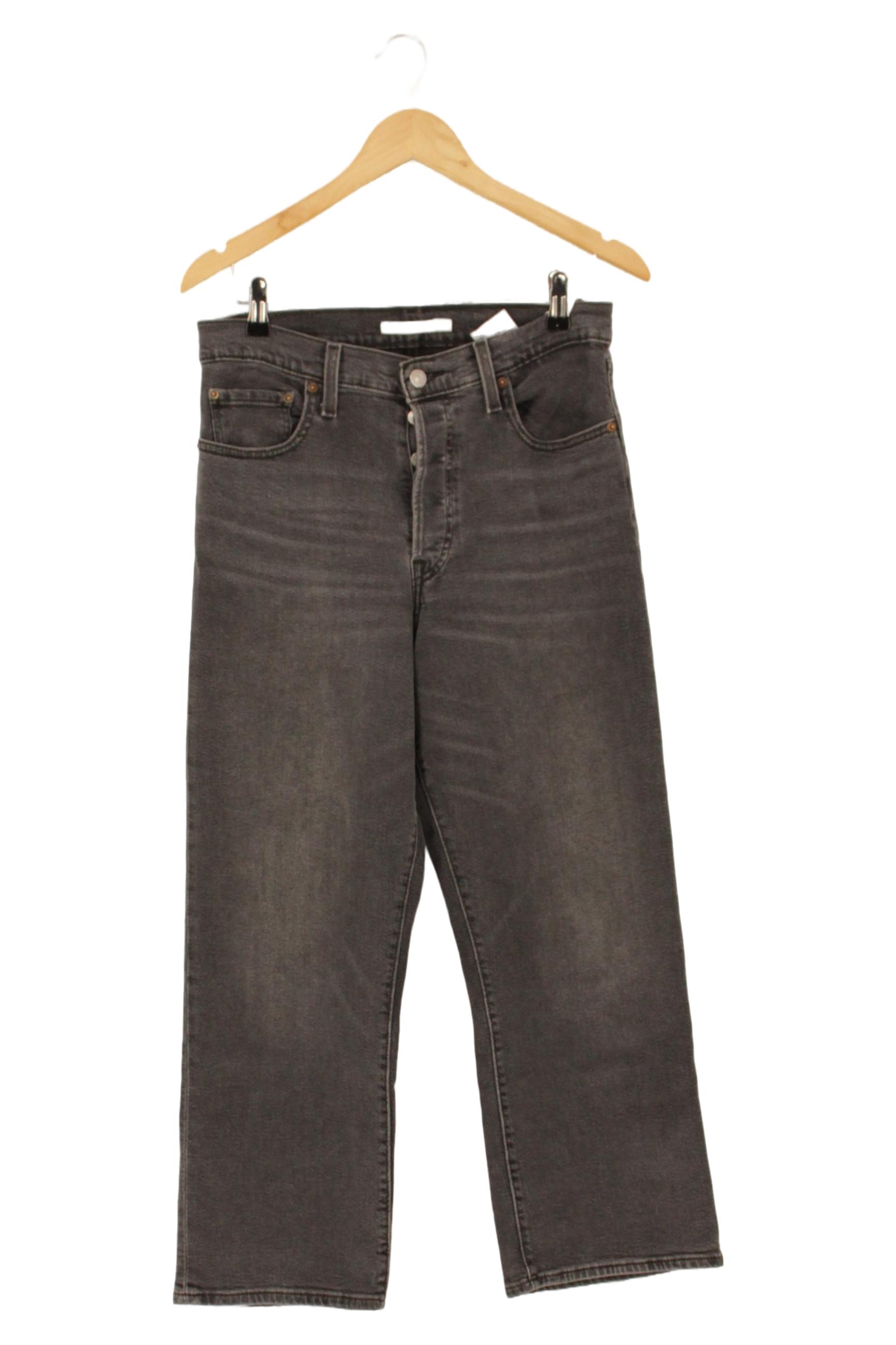 Original:  Damen Straight Jeans Grau W30 Baumwolle